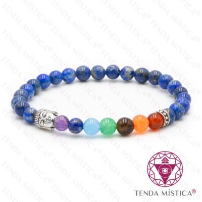 PULSEIRA CHAKRAS BUDA LAPIS 6MM A