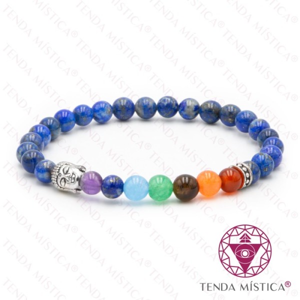 Pulseira Chakras Buddha Lápis Lazúli 6mm