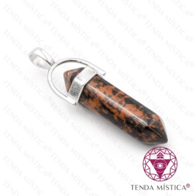 PENDENTE 2 PONTAS OBSIDIANA MOGNO