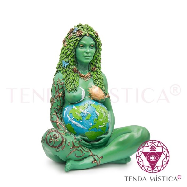 Imagem Resina Mãe Gaia Verde Pequena