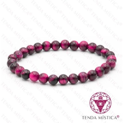 PULSEIRA OLHO TIGRE FUCSIA 6MM
