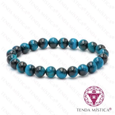 PULSEIRA OLHO TIGRE AZUL CLARO 8MM