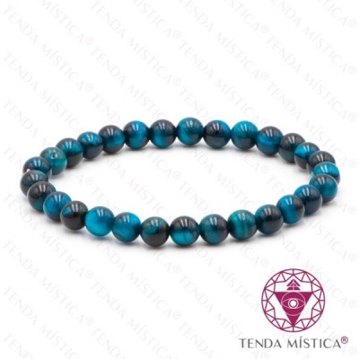 PULSEIRA OLHO TIGRE AZUL CLARO 6MM