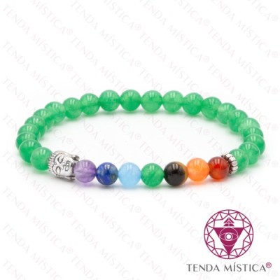 PULSEIRA CHAKRAS QUARTZO VERDE 6MM