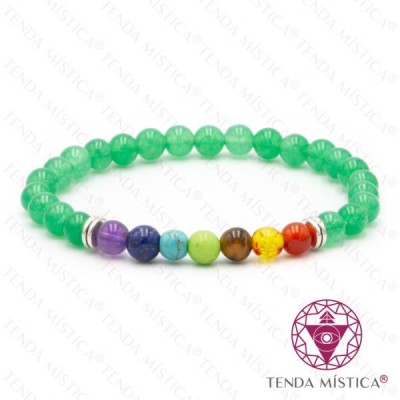 PULSEIRA CHAKRAS QUARTZO VERDE 6MM