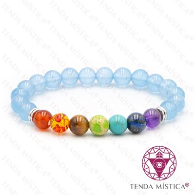 PULSEIRA CHAKRAS AGATA BLUE 8MM