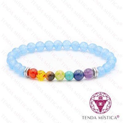 PULSEIRA CHAKRAS AGATA BLUE 6MM