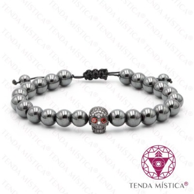 PULSEIRA CAVEIRA HEMATITE 8MM