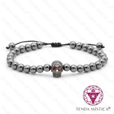 PULSEIRA CAVEIRA HEMATITE 6MM