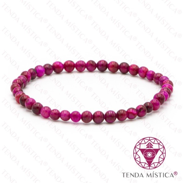 Pulseira Olho de Tigre Fúcsia 4mm