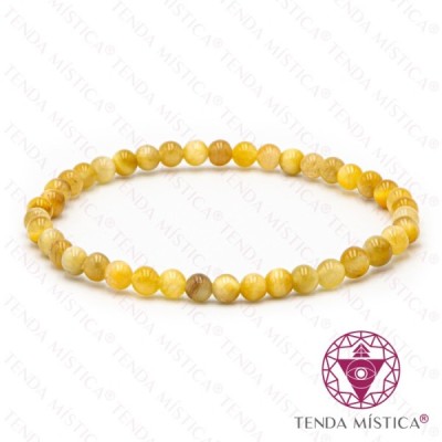 PULSEIRA OLHO TIGRE AMARELO 4MM