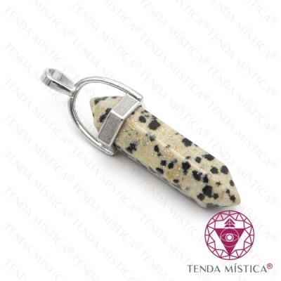 PENDENTE 2 PONTAS JASPE DALMATA
