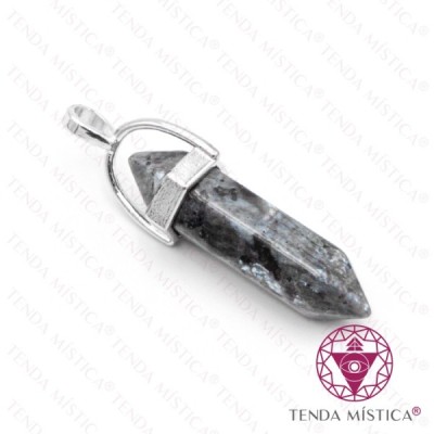 PENDENTE 2 PONTAS LABRADORITE NEGRA