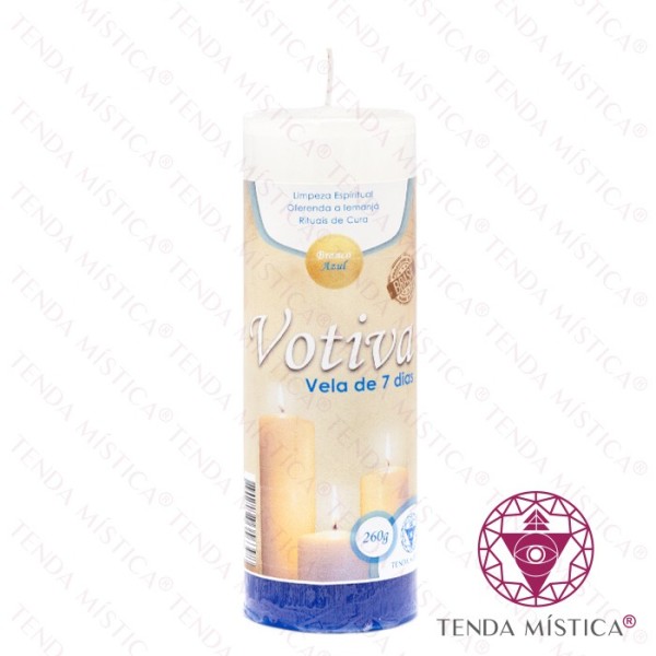 Vela Votiva Branca e Azul