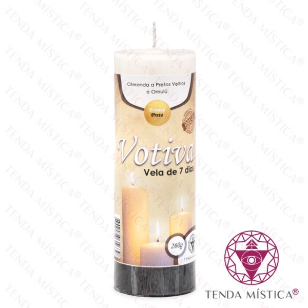 Vela Votiva Branca e Preto