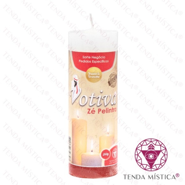 Vela Votiva Branca e Vermelha Zé Pelintra