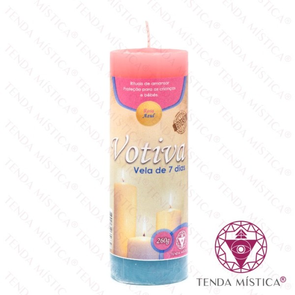 Vela Votiva Rosa e Azul