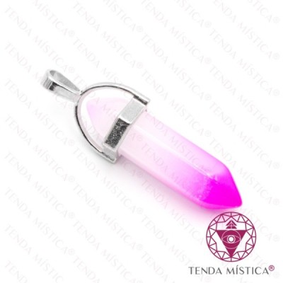 PENDENTE 2 PONTAS ÁGATA ROSA BICOLOR