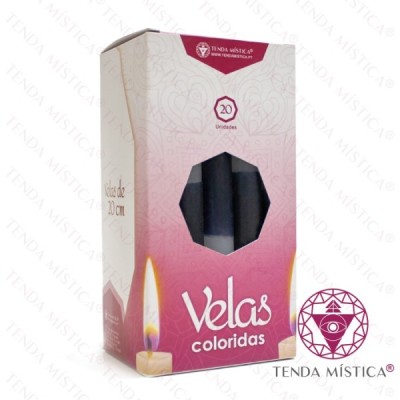 VELAS 20CM BRANCA/PRETA 20UNID