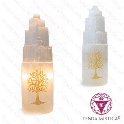 SELENITE CANDEEIRO GRAVADO