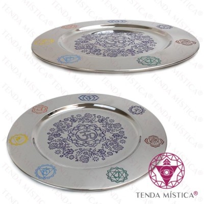 DECORAÇÃO PRATO METALICO CHAKRAS