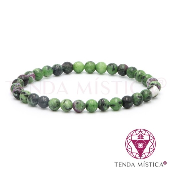 Pulseira Zoisite e Rubi 6mm