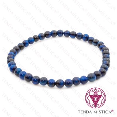 PULSEIRA OLHO TIGRE AZUL 4MM