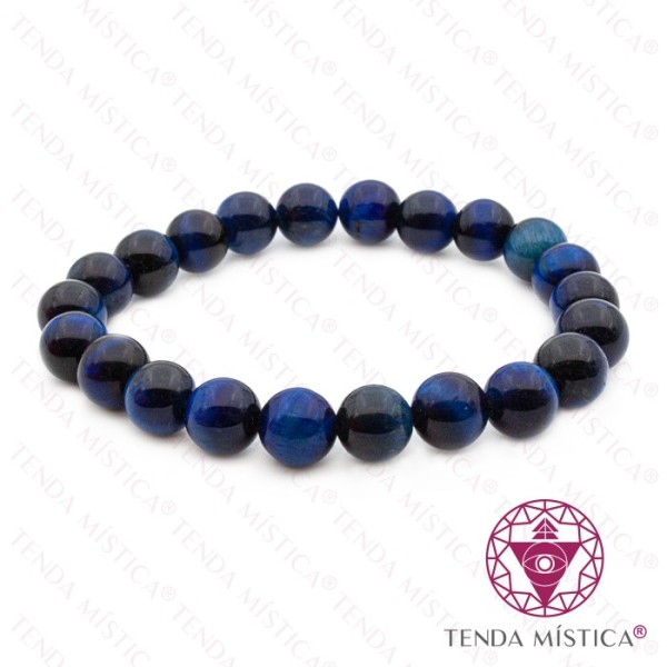 Pulseira Olho de Tigre Azul Claro esverdeado 8mm