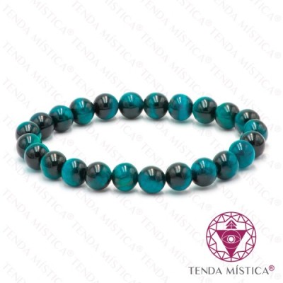 PULSEIRA OLHO TIGRE AZUL 8MM
