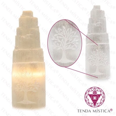 SELENITE CANDEEIRO GRAVADO