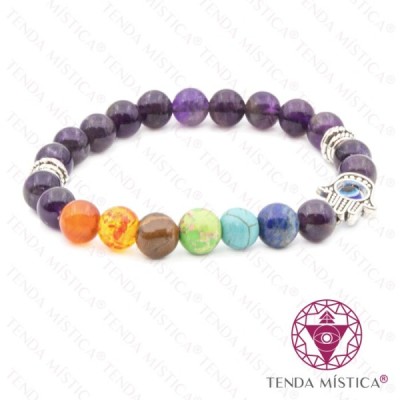 PULSEIRA CHAKRAS AMETISTA HAMSA