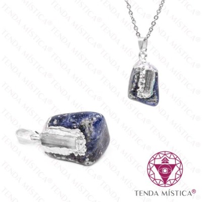 PENDENTE SODALITA ROLADO C/ SELENITE