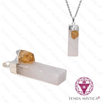 PENDENTE SELENITE C/ CITRINO