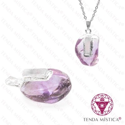 PENDENTE AMETISTA ROLADO C/ SELENITE