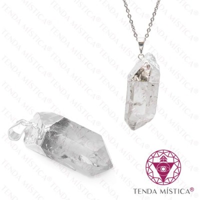 PENDENTE CRISTAL TOPO PRATA MED