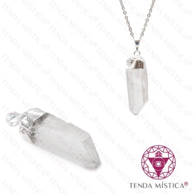 PENDENTE CRISTAL TOPO PRATA SMALL
