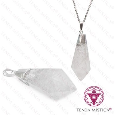 PENDENTE BITERMINADO GOTA B/PRATA CRISTAL