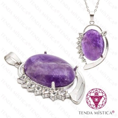 PENDENTE OVAL AMETISTA