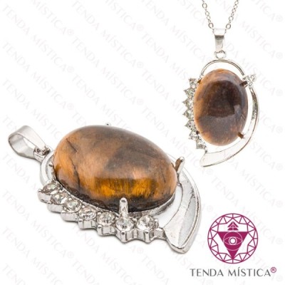 PENDENTE OVAL OLHO TIGRE