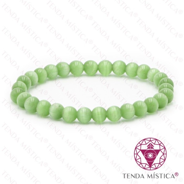 Pulseira Olho de Gato Verde Claro 6mm