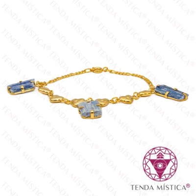 PULSEIRA C/ BANHO OURO PEDRAS VARIAS