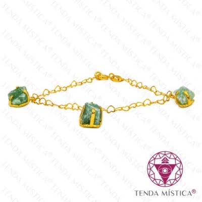 PULSEIRA C/ BANHO OURO PEDRAS VARIAS