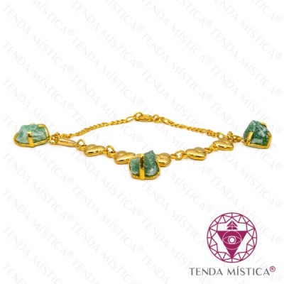PULSEIRA C/ BANHO OURO PEDRAS VARIAS
