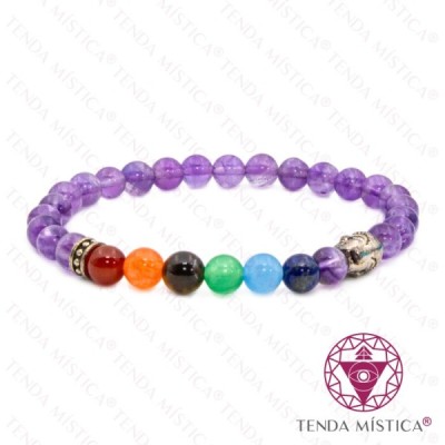 PULSEIRA CHAKRAS BUDA AMETISTA 6MM 