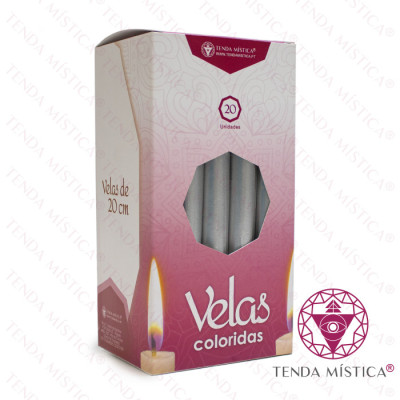 VELAS 20X20 PRATA 20 UNIDS