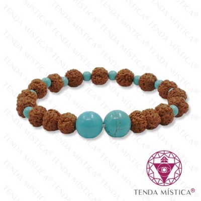 PULSEIRA RUDRAKSHA HOWLITE AZUL 8MM