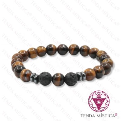PULSEIRA OLHO TIGRE C/ VULCANICA 8MM