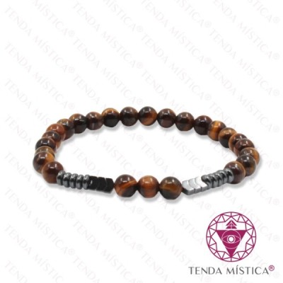 PULSEIRA OLHO TIGRE 6MM E HEMATITE