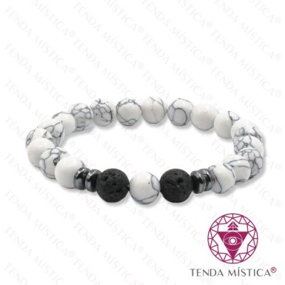 PULSEIRA HOWLITA BRANCA C/ VULCANICA 8MM