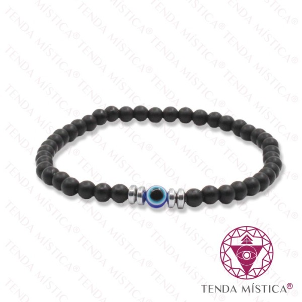 Pulseira Ónix Matt + Olho Turco 4mm